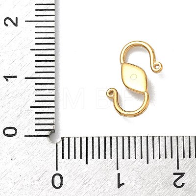 304 Stainless Steel Rhinestone S-Hook Clasps STAS-G373-05G-1