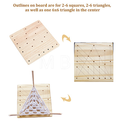 CHGCRAFT Square Wood Crochet Blocking Board DIY-CA0005-27A-1