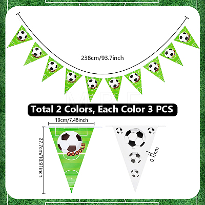 6Pcs 2 Colors Football Theme Paper Pennant Flags Banners FIND-PH0038-64-1