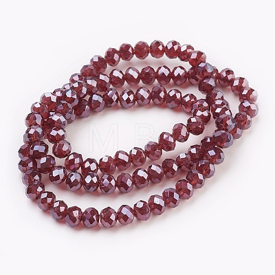 Electroplate Glass Beads Strands X-GLAA-K027-PL-A03-1