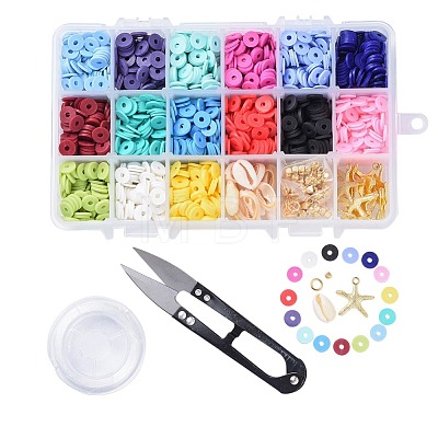 15 Colors Eco-Friendly Handmade Polymer Clay Beads DIY-JP0005-47-8mm-1