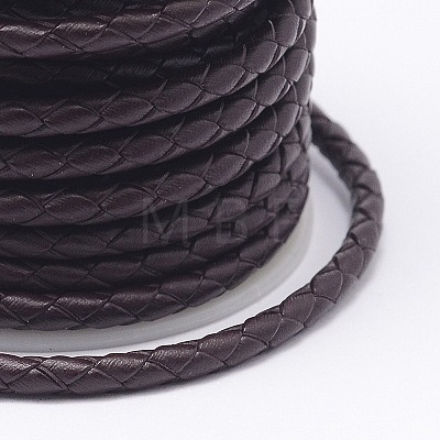 Braided Cowhide Leather Cord NWIR-N005-01I-3mm-1