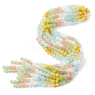 Electroplate Glass Beads Strands EGLA-D300-06-8mm-16-1