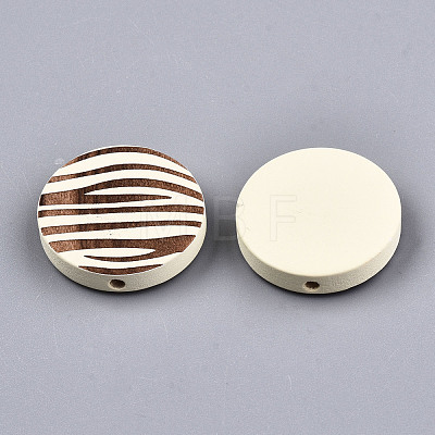 Painted Natural Wood Beads WOOD-T021-50B-08-1