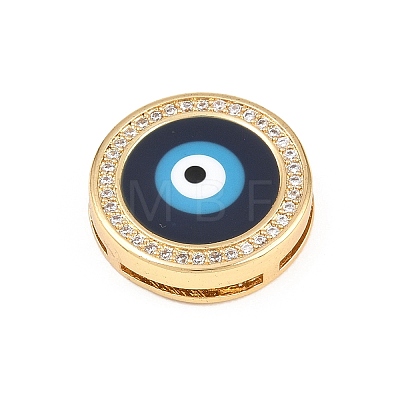 Brass Micro Pave Cubic Zirconia with Enamel Beads KK-L275-61G-01-1