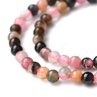Natural Tourmaline Round Beads Strands G-H259-09-1