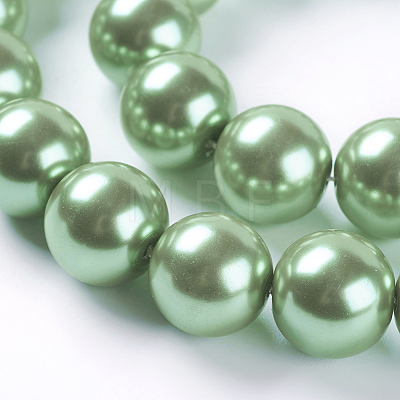 Eco-Friendly Dyed Glass Pearl Round Beads Strands HY-A002-14mm-RB008N-1