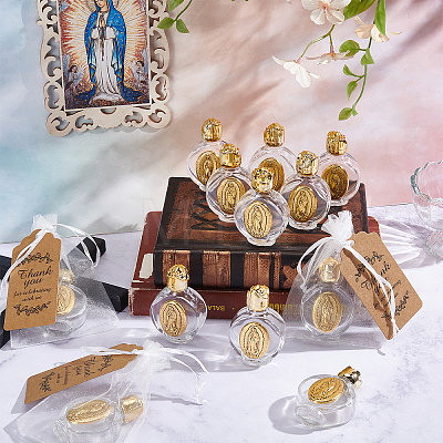 24Pcs Glass Empty Holy Water Bottles for Religious AJEW-WA0004-61-1