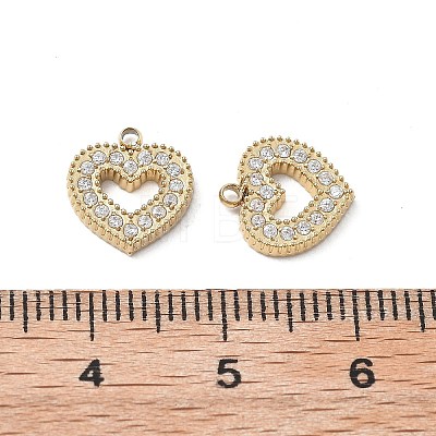 304 Stainless Steel Micro Pave Cubic Zirconia Charms STAS-Z121-45G-1