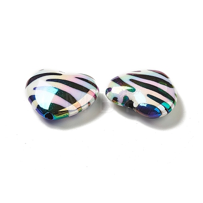 UV Plating Opaque Rainbow Iridescent Acrylic Beads PACR-D069-05-1
