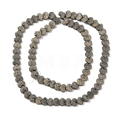 Electroplated Natural Lava Rock Beads Strands G-Q1009-G01-02D-1