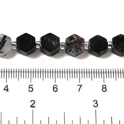 Natural Black Rutilated Quartz Beads Strands G-P534-A04-02-1