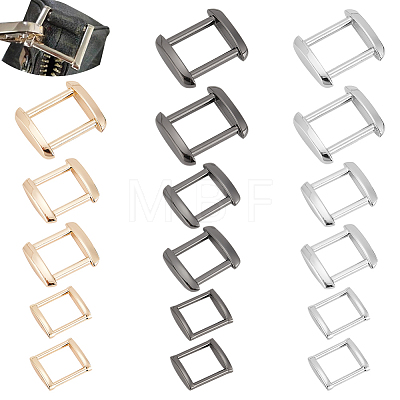 18Pcs 9 Style Zinc Alloy Rectangle Buckle Ring DIY-WR0002-59-1