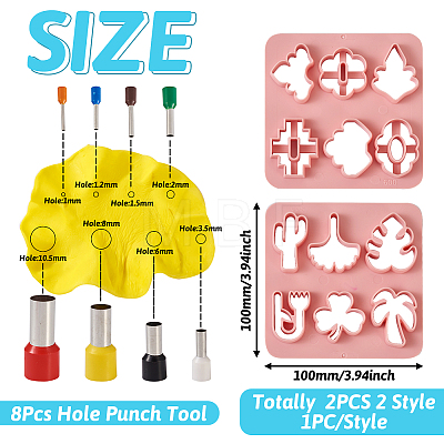 2Pcs ABS Plastic Clay Molds DIY-TA0004-57-1