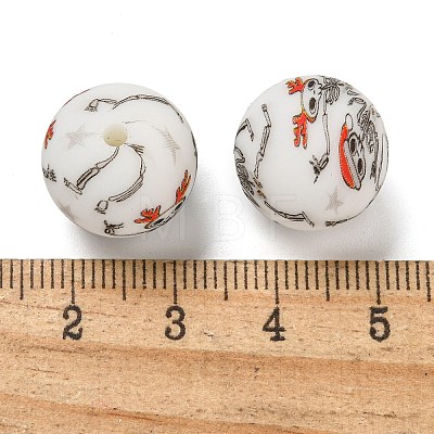 Christmas Round Silicone Beads SIL-K002-02E-1