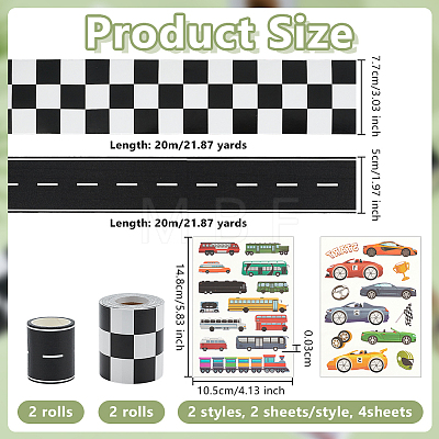 4Sheets 2 Styles Car Pattern Paper Temporary Tattoos DIY-OC0015-14-1