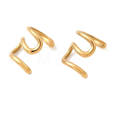 304 Stainless Steel Cuff Earrings EJEW-L313-01G-1