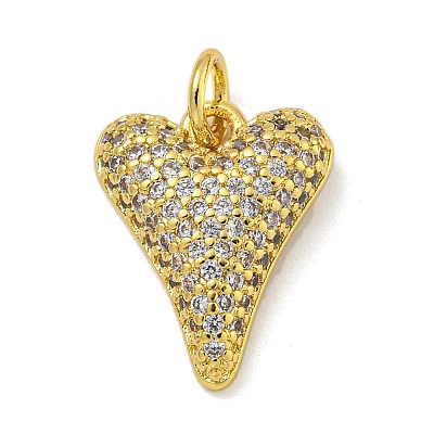 Rack Plating Brass Micro Pave Cubic Zirconia Pendants KK-I718-19B-G-1