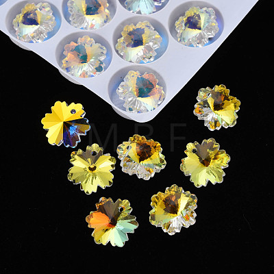 Electroplated Glass Charms EGLA-N006-015D-1