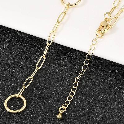 Brass Paperclip Chain Y Lariat Necklaces NJEW-H087-06F-G-1