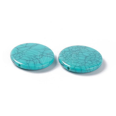 Crackle Opaque Acrylic Beads OACR-C006-09-1