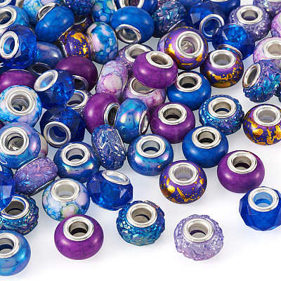 90Pcs 9 Styles Resin European Beads RPDL-TA0001-13-1
