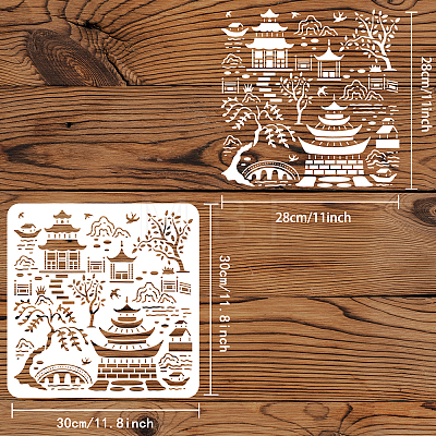Large Plastic Reusable Drawing Painting Stencils Templates DIY-WH0172-725-1
