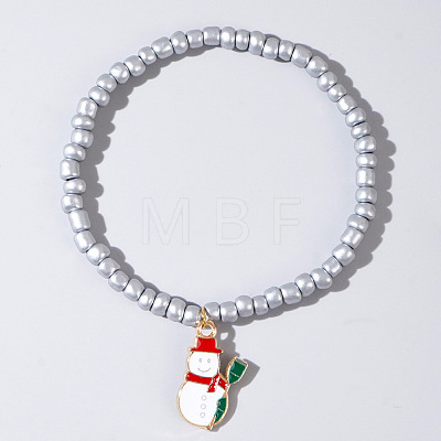 Christmas 304 Stainless Steel Enamel Charm Bracelets LB4238-4-1