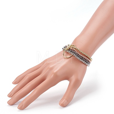 Brass Beads Stretch Bracelets BJEW-JB05952-02-1