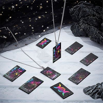 24Pcs 6 Style Printed Opaque Acrylic Pendants SACR-SC0001-13-1