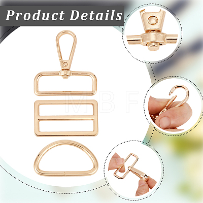 5Bags Alloy D Rings & Slider Buckle & Swivel Clasp Buckles Sets DIY-CL0001-81-1