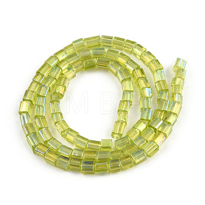 Transparent Electroplate Glass Bead Strands GLAA-N047-08-C07-1