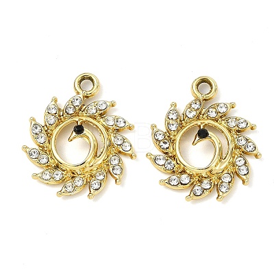 Animal Theme UV Plating Alloy Crystal Rhinestone Pendants ALRI-T012-07H-G-1