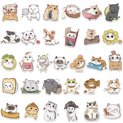 Colorful Cartoon Cat Paper Stickers ANIM-PW0001-140-1