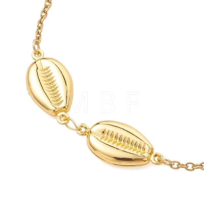 3Pcs 3 Styles Summer Beach 304 Stainless Steel Shell Shape Link Anklets for Women AJEW-AN00766-1