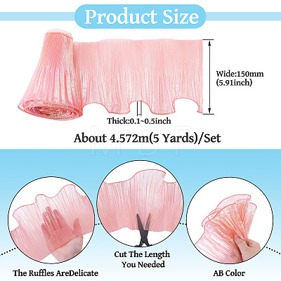 5 Yards Polyester Ruffled Ribbon OCOR-TA0004-06A-1