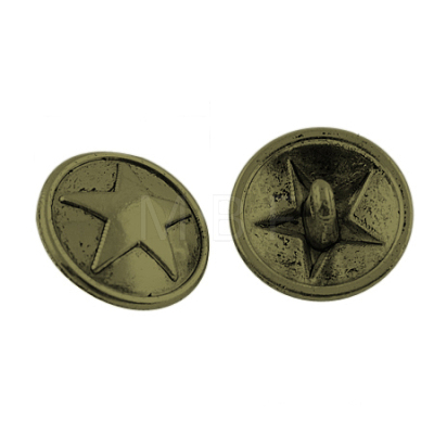 Tibetan Style Alloy Shank Buttons TIBE-A12-3390-AB-FF-1