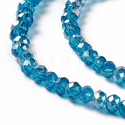 Electroplate Glass Beads Strands X-EGLA-R048-2mm-17-1