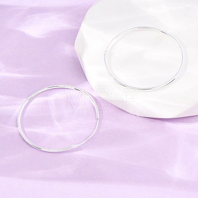 925 Sterling Silver Huggie Hoop Earrings EJEW-C179-05D-S-1