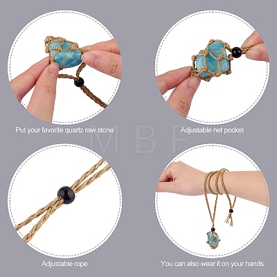 Braided Waxed Cotton Thread Cords Macrame Pouch Necklace Making AJEW-SW00022-13-1