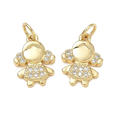 Brass Micro Pave Clear Cubic Zirconia Pendants CU-CBA9AFC-01G-29-1