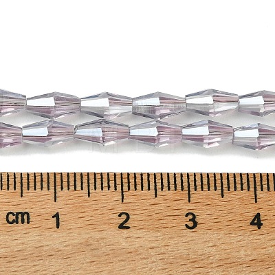 Transparent Electroplate Glass Beads Strands GLAA-K064-05A-PL06-1