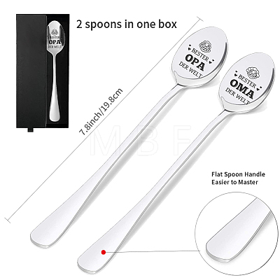 Stainless Steel Spoons Set AJEW-WH0160-032-1