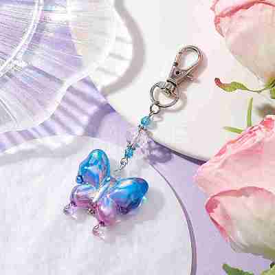 Acrylic Butterfly Pendants Decorations HJEW-JM01595-04-1