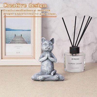 Resin Imitation Stone Cat Garden Decor JX174A-1