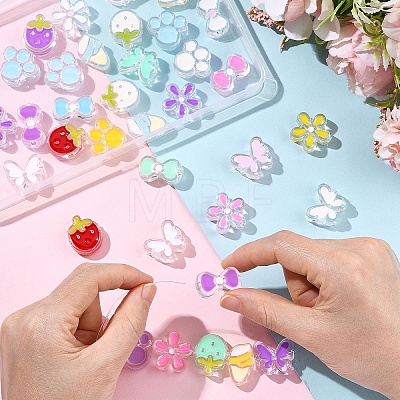 36Pcs 6 Styles Transparent Acrylic Beads ACRC-YW0001-04-1