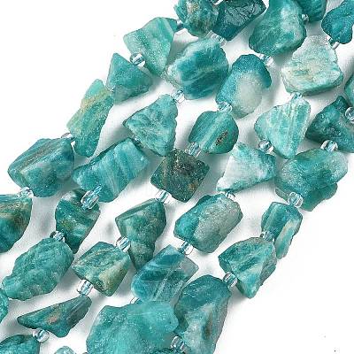 Raw Rough Natural Amazonite Beads Strands G-D101-A07-1