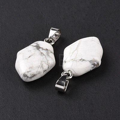 Natural Howlite Pendants G-B041-03P-14-1