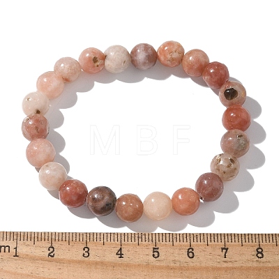 Natural Plum Blossom Jade Beads Stretch Bracelets X-BJEW-F380-01-B08-1