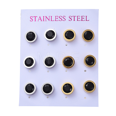 304 Stainless Steel Stud Earrings STAS-D0001-06B-1